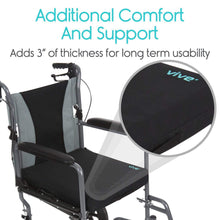 Cargar imagen en el visor de la galería, Vive Health Wheelchair Gel Seat Cushion - Back Support Comfort and Pain Relief